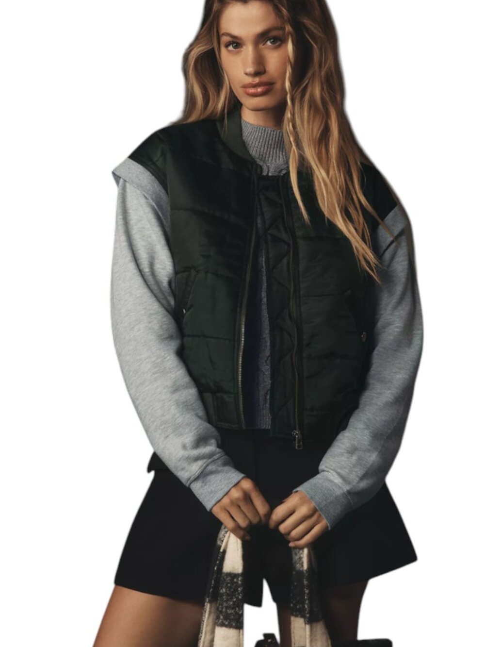 NWOT Anthropologie Daily Practice Skill Set Hybrid Bomber Jacket XS Moss Green
